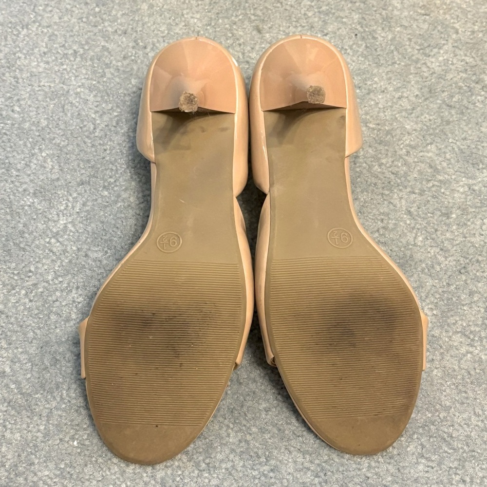 Mossimo Beige Tan Heels Open Toe Shoes Size 9.5 - Picture 7 of 12
